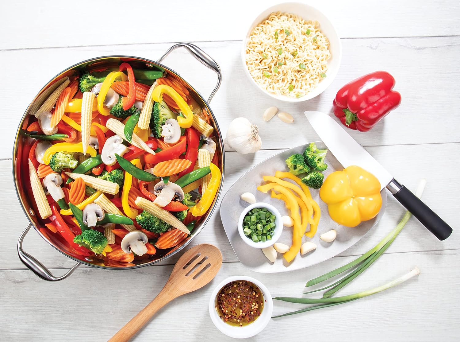 CucinaPro Electric Skillet - 12" Stainless Steel Frying Pan with Glass Lid, Adjustable Temperature, Recipe Guide - Great Gift