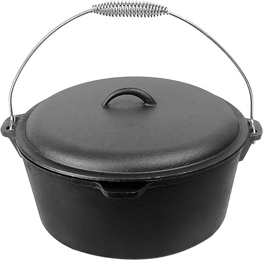 Cuisiland 9 Quart 12 Inch Cast Iron Dutch Oven with Pre-seasoned Dome Lid