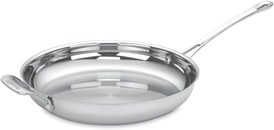 Cuisinart 422-30H Contour Stainless 12" Open Skillet with Helper Handle - Silver