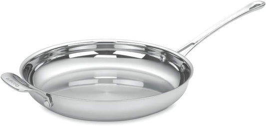 Cuisinart 422-30H Contour Stainless 12" Open Skillet with Helper Handle - Silver