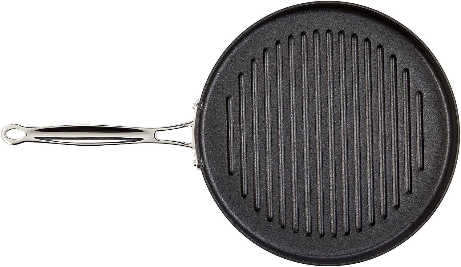 Cuisinart 630-30 Chef's Classic 12-Inch Nonstick Hard-Anodized Round Grill Pan - Black
