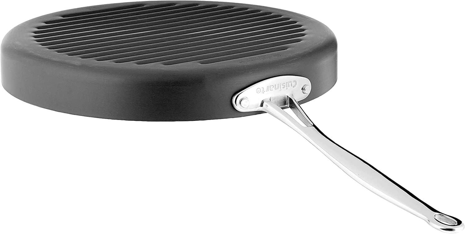 Cuisinart 630-30 Chef's Classic 12-Inch Nonstick Hard-Anodized Round Grill Pan - Black
