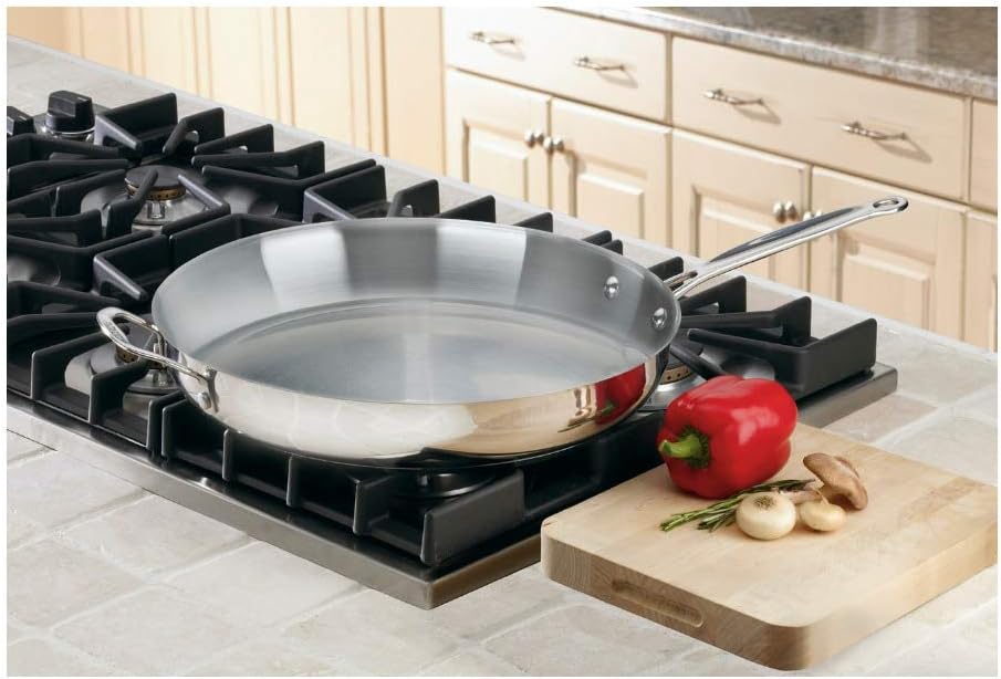 Cuisinart 722-36H Chef's Classic Stainless Steel Skillet with Helper Handle, 14-Inch