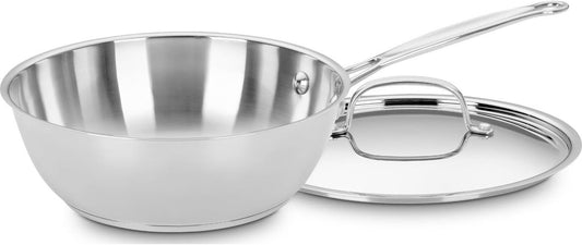 Cuisinart 735-24 Chef's Classic Stainless 3-Quart Chef's Pan with Lid - Premium Quality Stainless Steel Cooking Pan