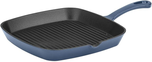 Cuisinart 9.25" Enameled Provencial Blue Square Grill Pan - Quality Cookware for Grilling