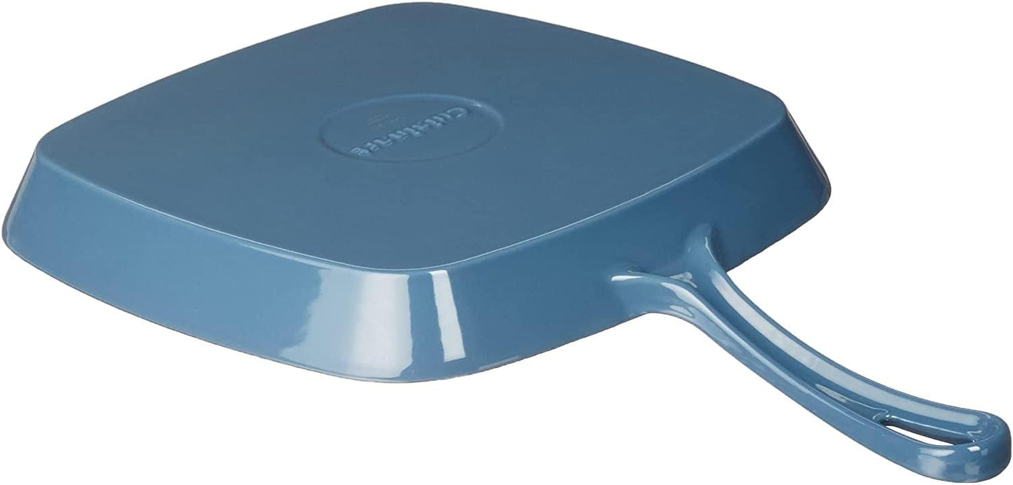 Cuisinart 9.25" Enameled Provencial Blue Square Grill Pan - Quality Cookware for Grilling