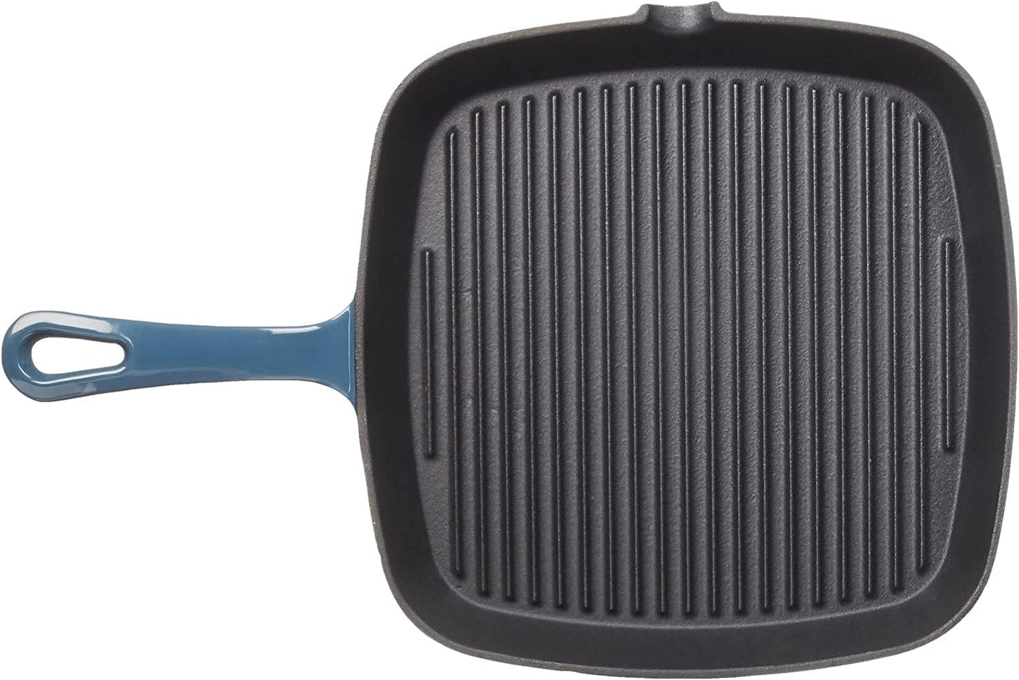 Cuisinart 9.25" Enameled Provencial Blue Square Grill Pan - Quality Cookware for Grilling
