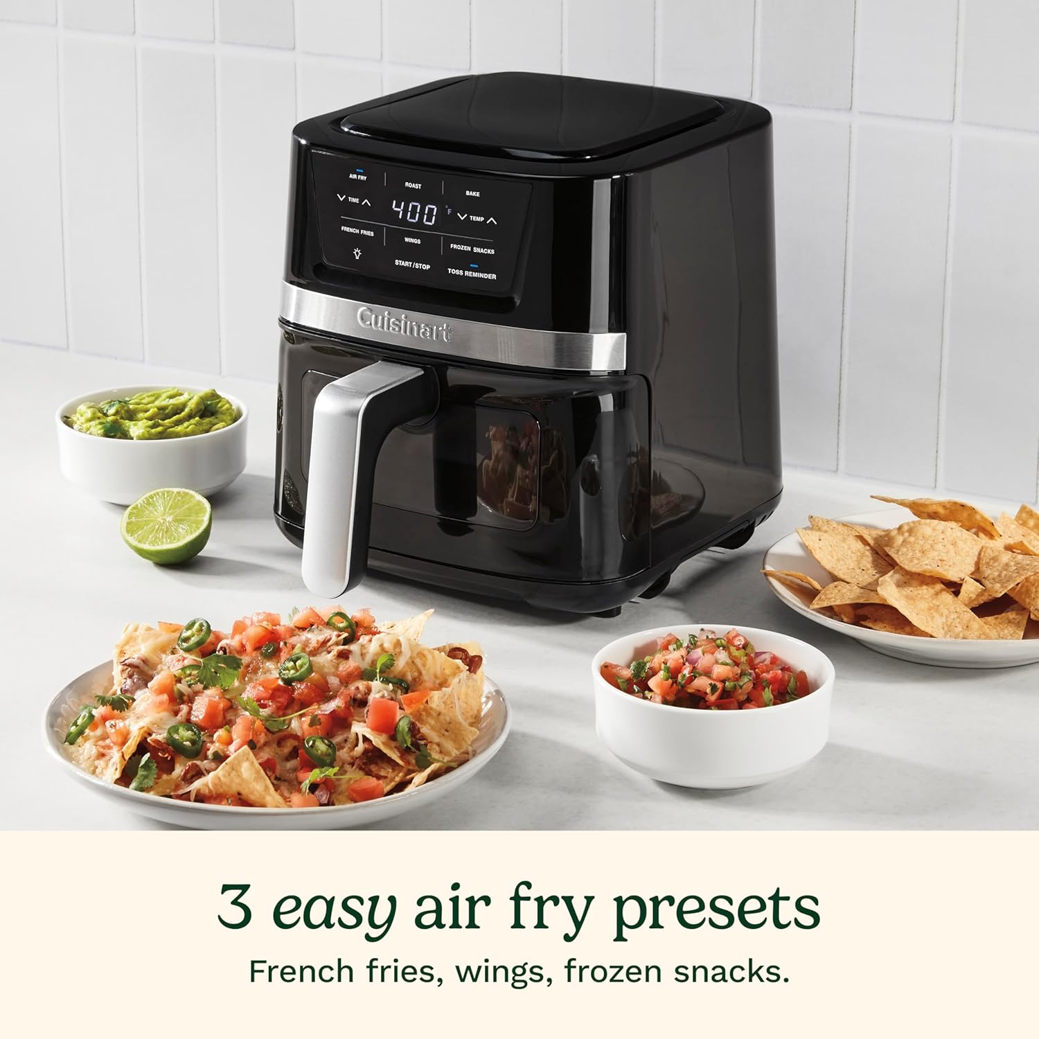 Cuisinart AIR-80 Air Fryer Oven with 2.6-Qt Basket, Black and Stainless Steel - 3 Presets for Roasting, Baking, and Air Frying - Easy to Clean and Quick Cooking