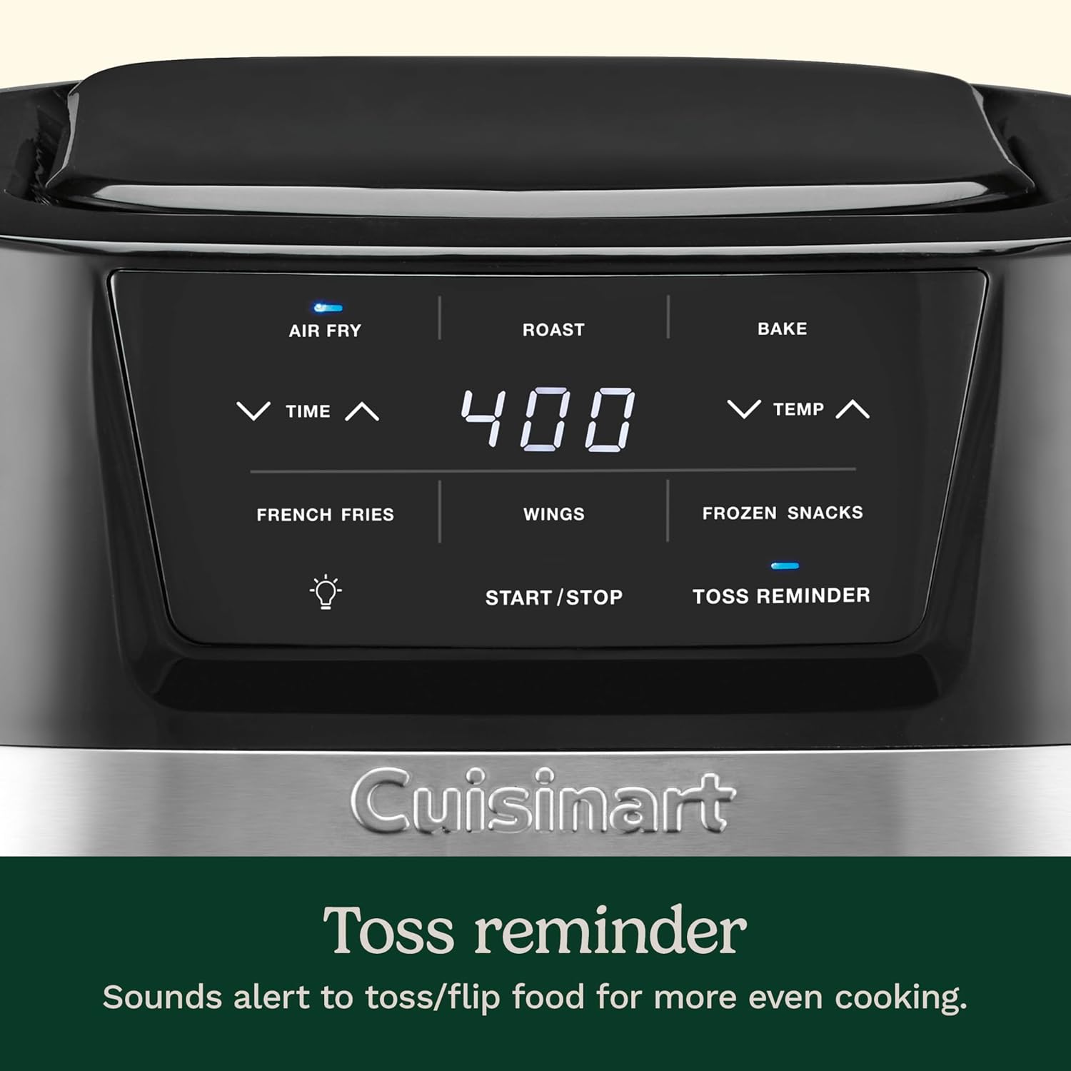 Cuisinart AIR-80 Air Fryer Oven with 2.6-Qt Basket, Black and Stainless Steel - 3 Presets for Roasting, Baking, and Air Frying - Easy to Clean and Quick Cooking