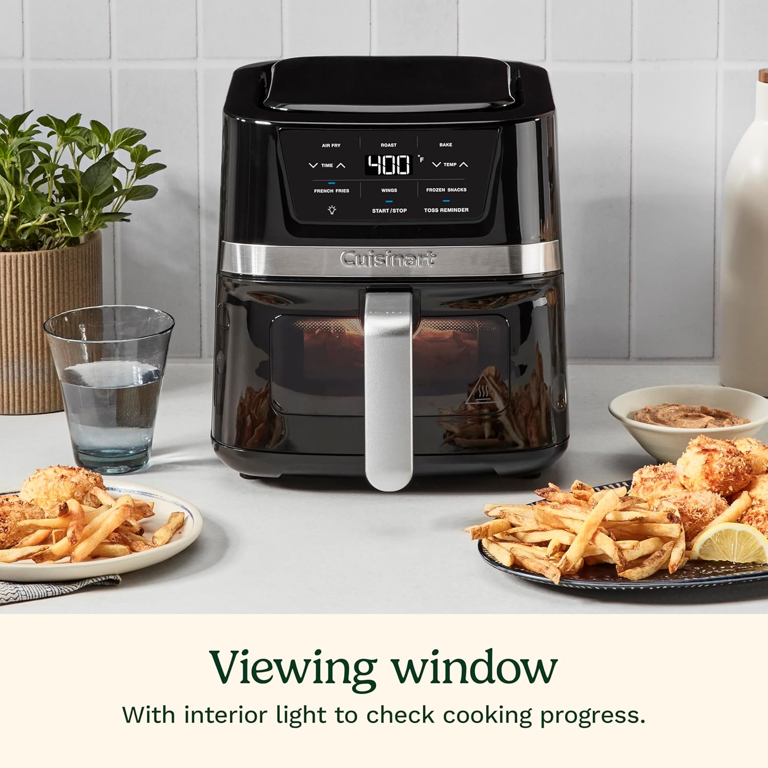 Cuisinart AIR-80 Air Fryer Oven with 2.6-Qt Basket, Black and Stainless Steel - 3 Presets for Roasting, Baking, and Air Frying - Easy to Clean and Quick Cooking