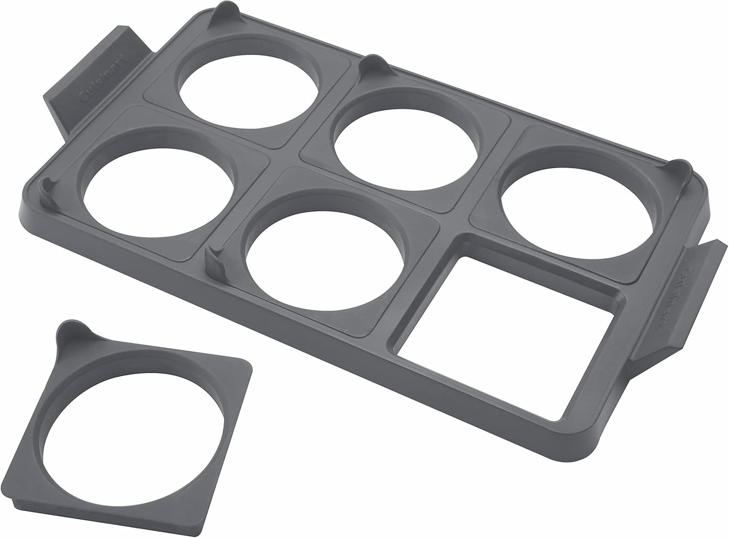 Cuisinart CGR-600 7-Piece Griddle Egg Ring Tray for Cooking Multiple Eggs at Once