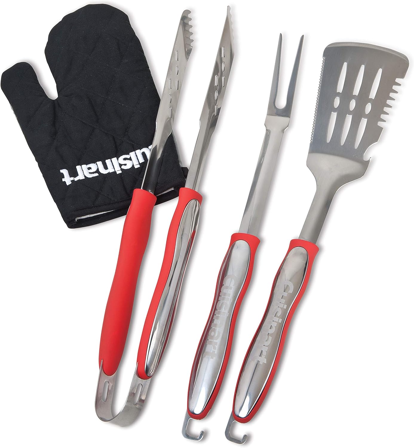 Cuisinart CGS-134 3-Piece Grilling Tool Set with Red Grill Glove