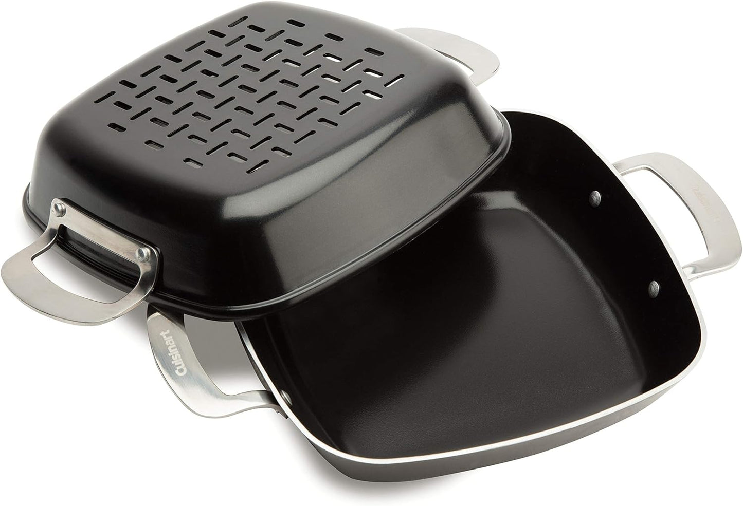 Cuisinart CGT-600 9x9 Inch Non-Stick Grill Pan Set - Cookware for Grilling