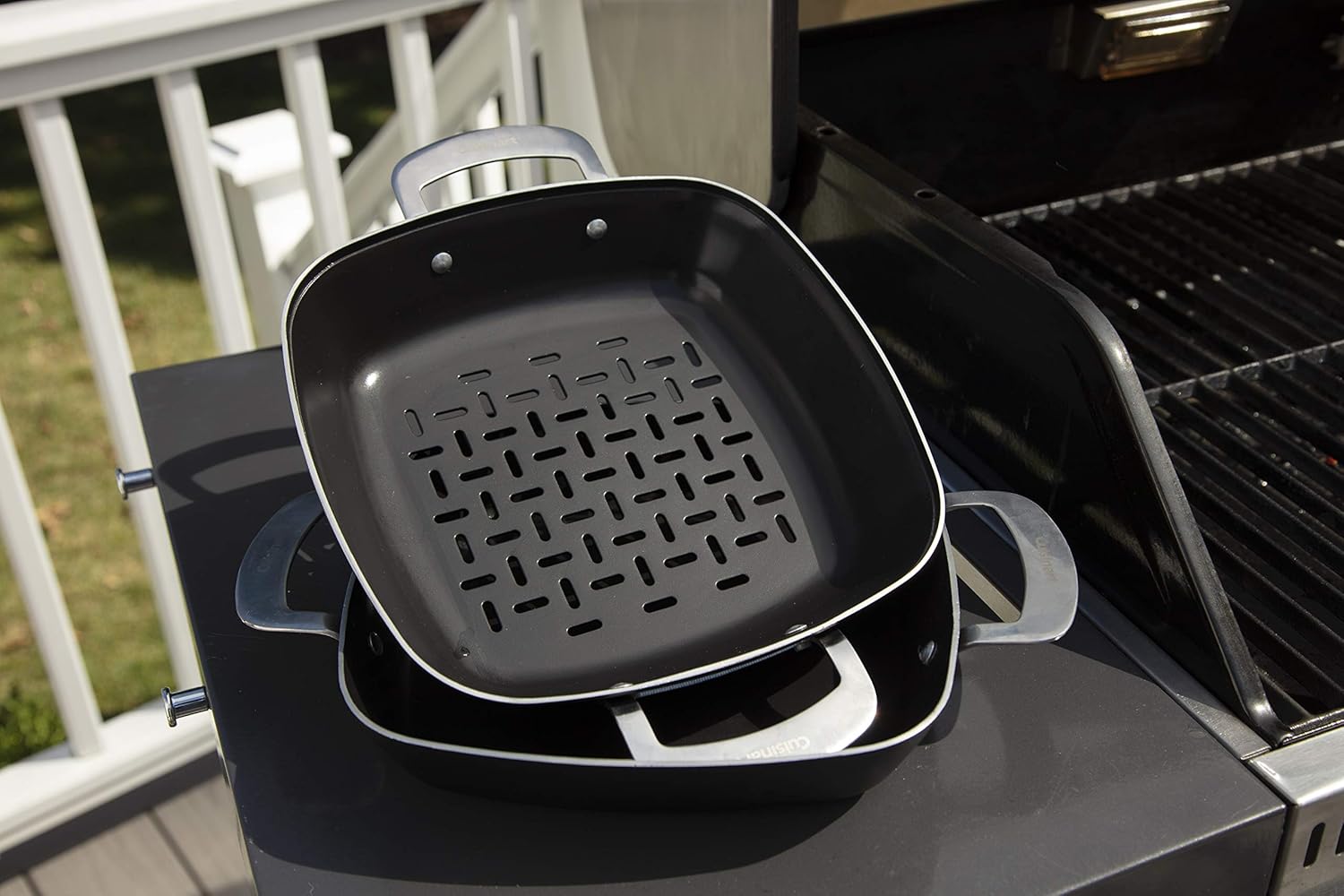 Cuisinart CGT-600 9x9 Inch Non-Stick Grill Pan Set - Cookware for Grilling