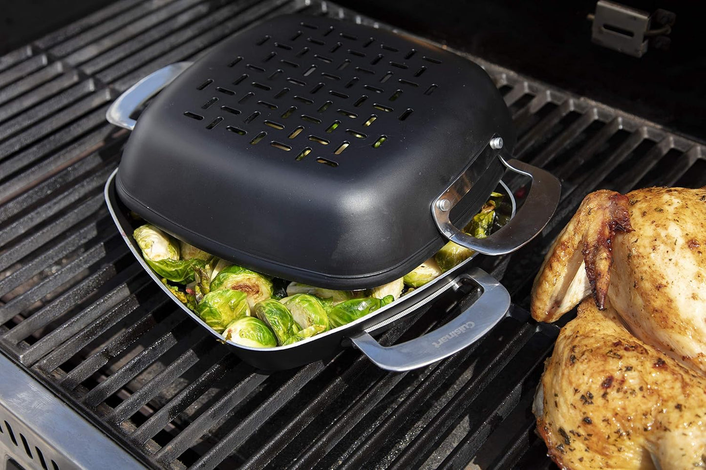 Cuisinart CGT-600 9x9 Inch Non-Stick Grill Pan Set - Cookware for Grilling