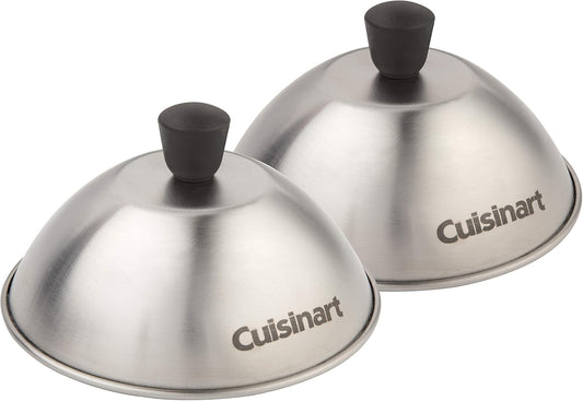 Cuisinart CMD-388 Melting Dome Set of 2, 6-Inch - Stainless Steel Cheese Melting Cover for Grilling and Cooking