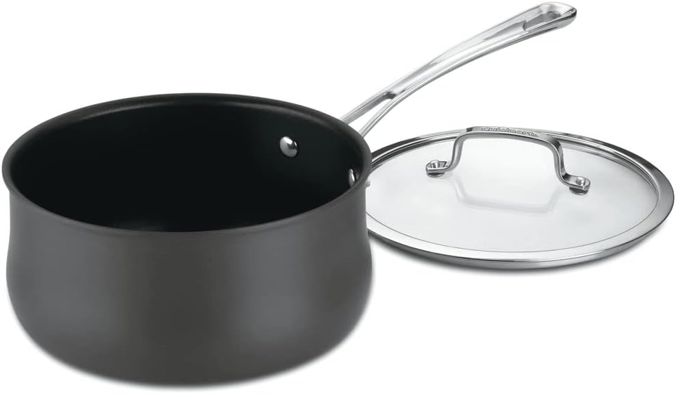 Cuisinart Contour Hard Anodized 1-Quart Saucepan - Black, with Cover