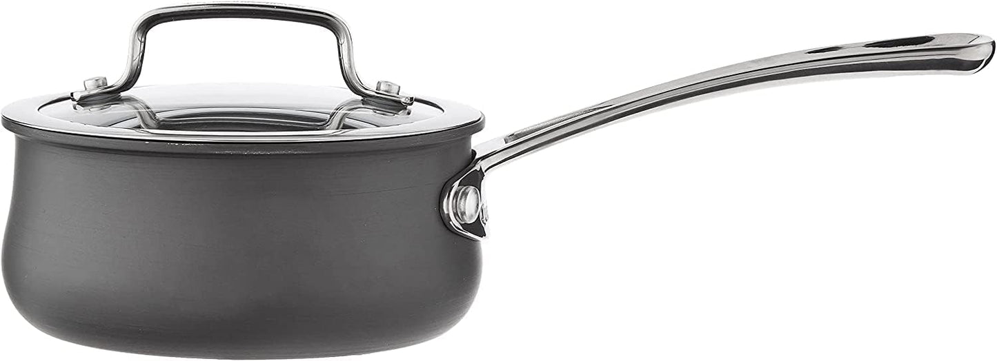 Cuisinart Contour Hard Anodized 1-Quart Saucepan - Black, with Cover