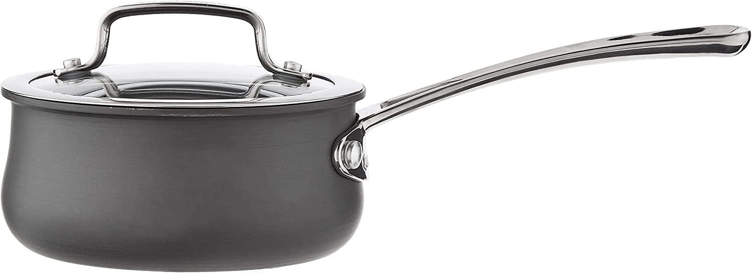 Cuisinart Contour Hard Anodized 1-Quart Saucepan - Black, with Cover