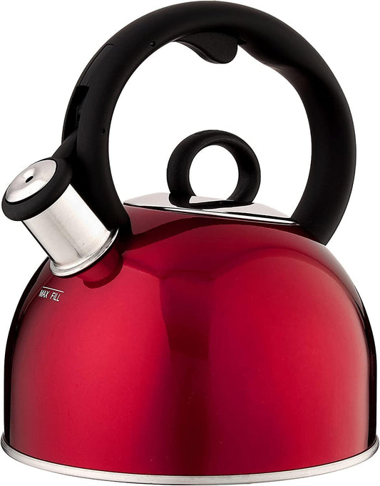 Cuisinart CTK-S17MR Aura 2-Quart Teakettle - Metallic Red, Classic Tea Kettle for 2-Quarts Boiling Water