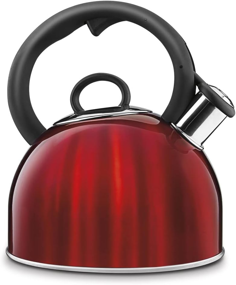 Cuisinart CTK-S17MR Aura 2-Quart Teakettle - Metallic Red, Classic Tea Kettle for 2-Quarts Boiling Water