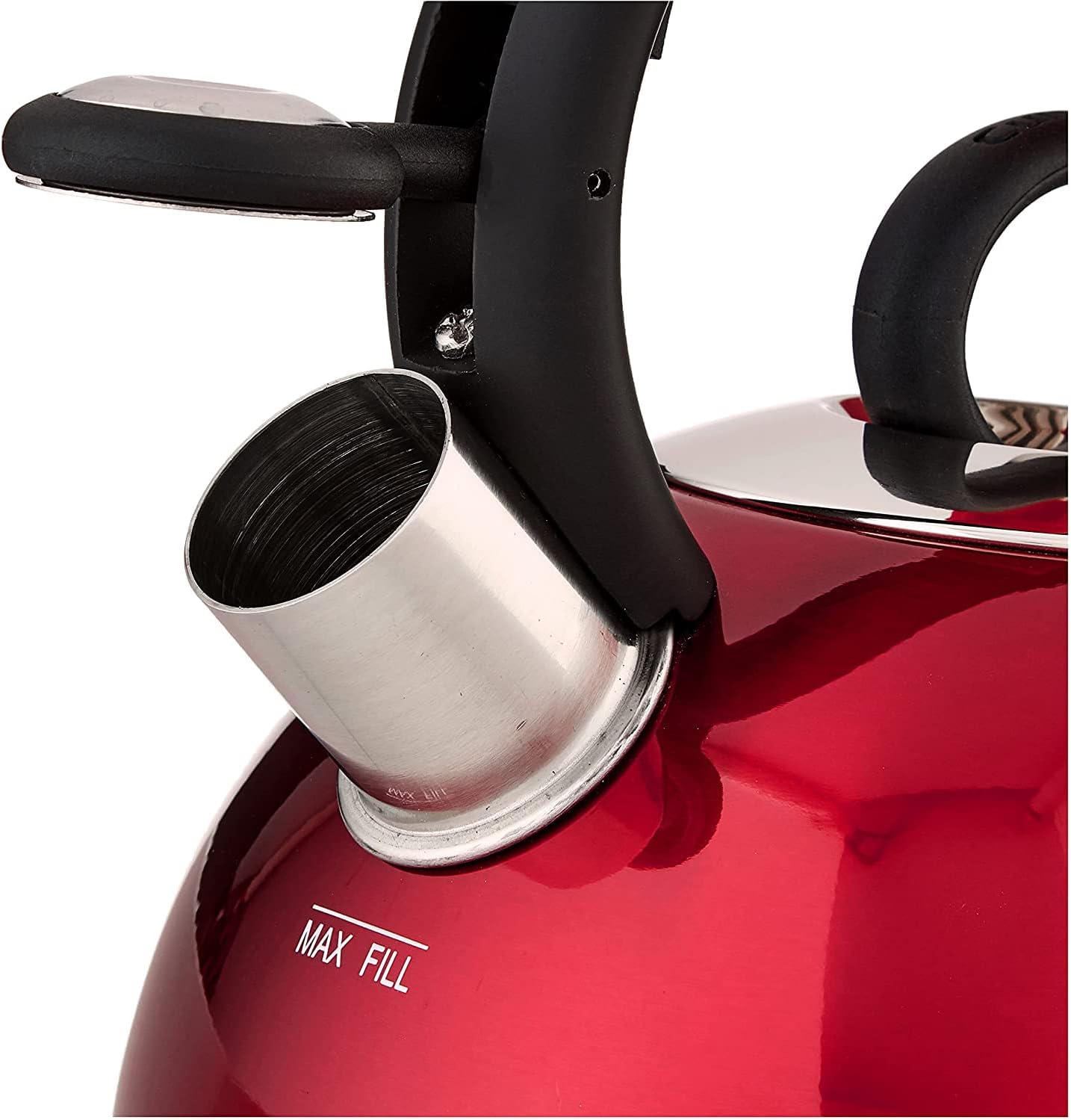 Cuisinart CTK-S17MR Aura 2-Quart Teakettle - Metallic Red, Classic Tea Kettle for 2-Quarts Boiling Water