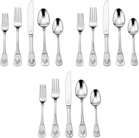 Cuisinart French Rooster 60-Piece Elite Flatware Set, Set of 3 (CFE-01-FR20)