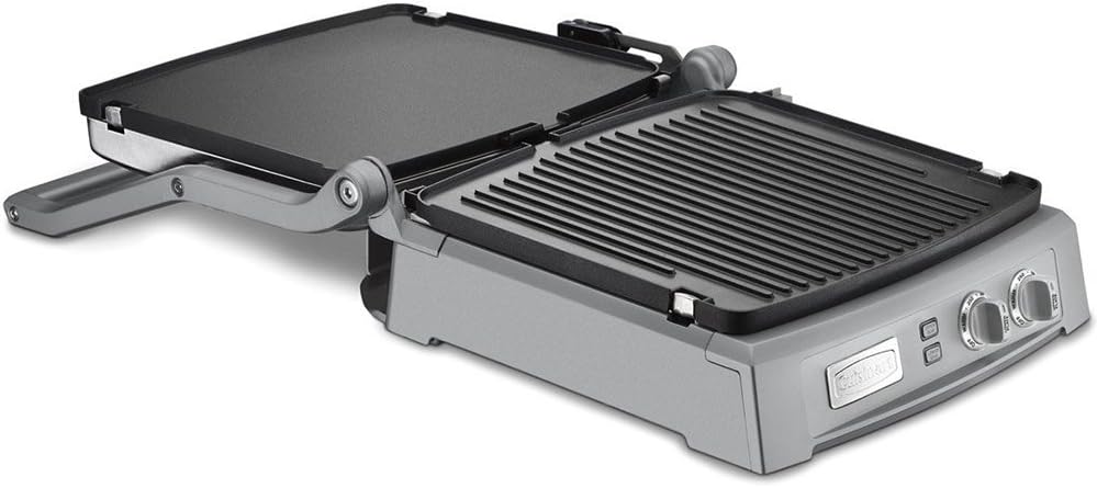 Cuisinart GR-150P1 Griddler Deluxe Stainless Bundle with 6-Piece Ceramic Coated Steak Knife Set