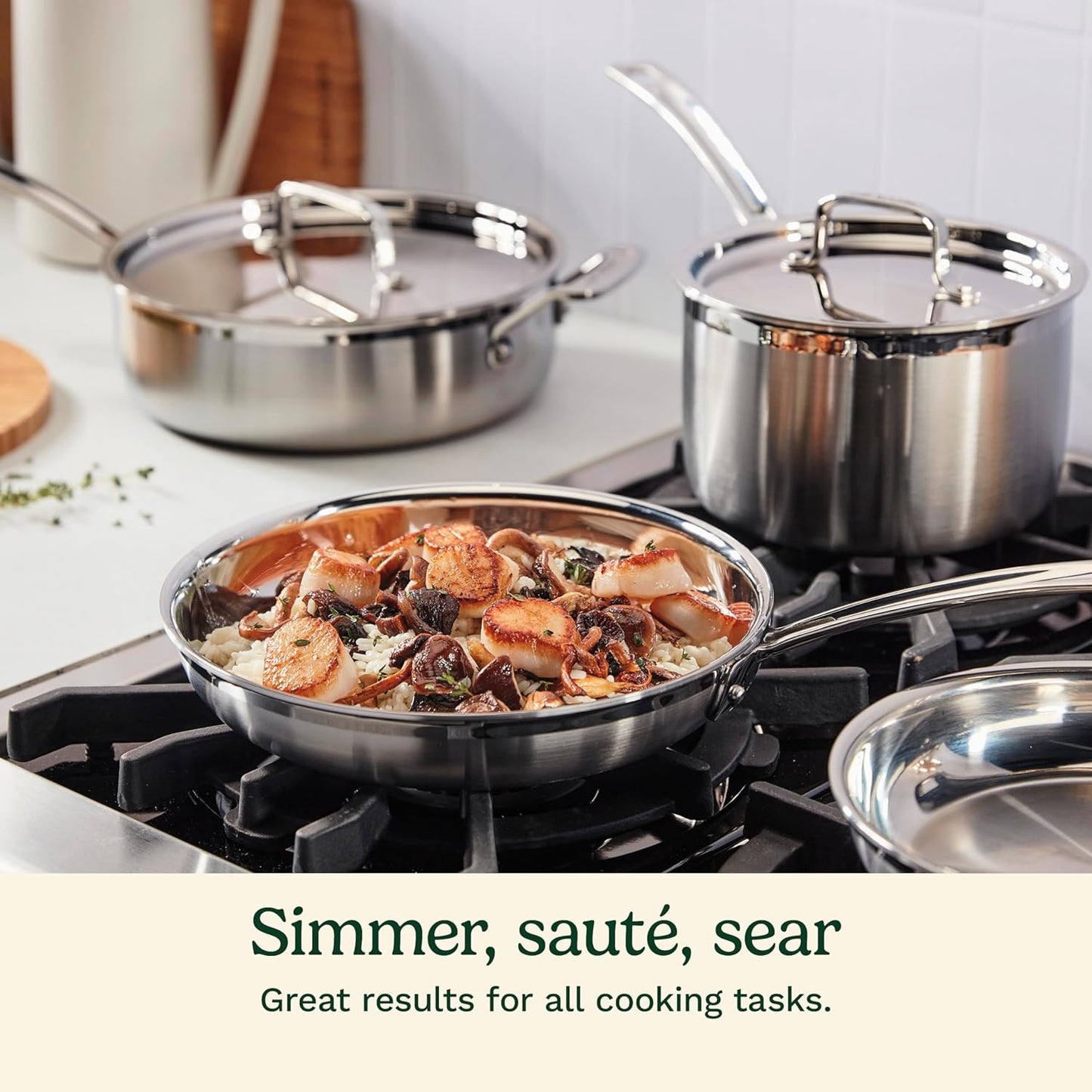 Cuisinart MCP-12N MultiClad Pro Triple Ply 12 Piece Cookware Set in Silver