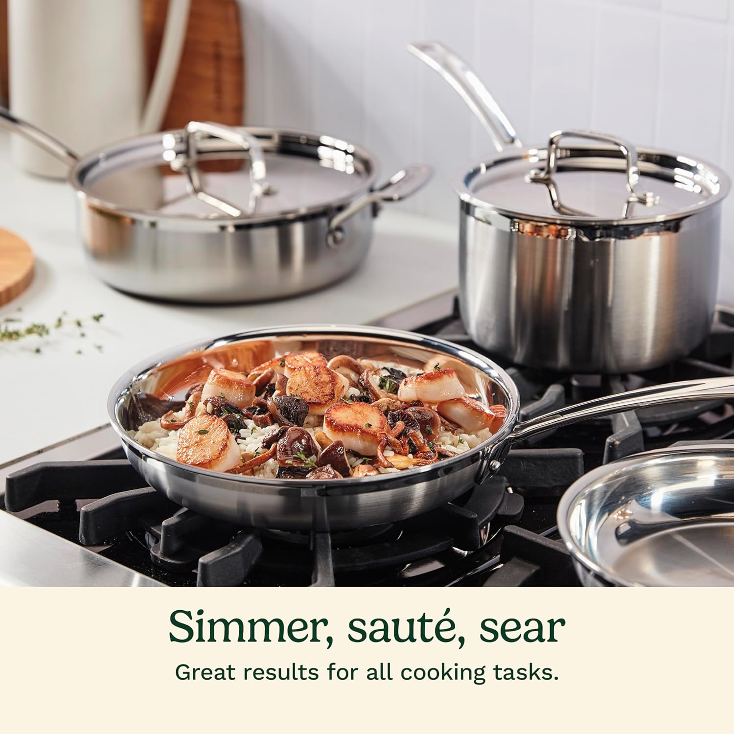 Cuisinart MCP-12N MultiClad Pro Triple Ply 12 Piece Cookware Set in Silver