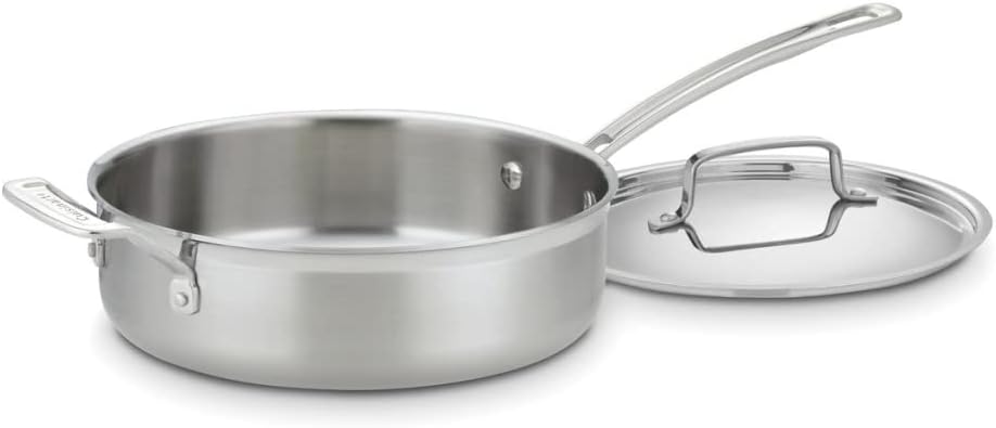Cuisinart MCP33-24HN MultiClad Pro Stainless 3.5-Quart Saute Pan with Helper Handle and Cover Skillet