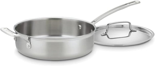Cuisinart MCP33-24HN MultiClad Pro Stainless 3.5-Quart Saute Pan with Helper Handle and Cover Skillet