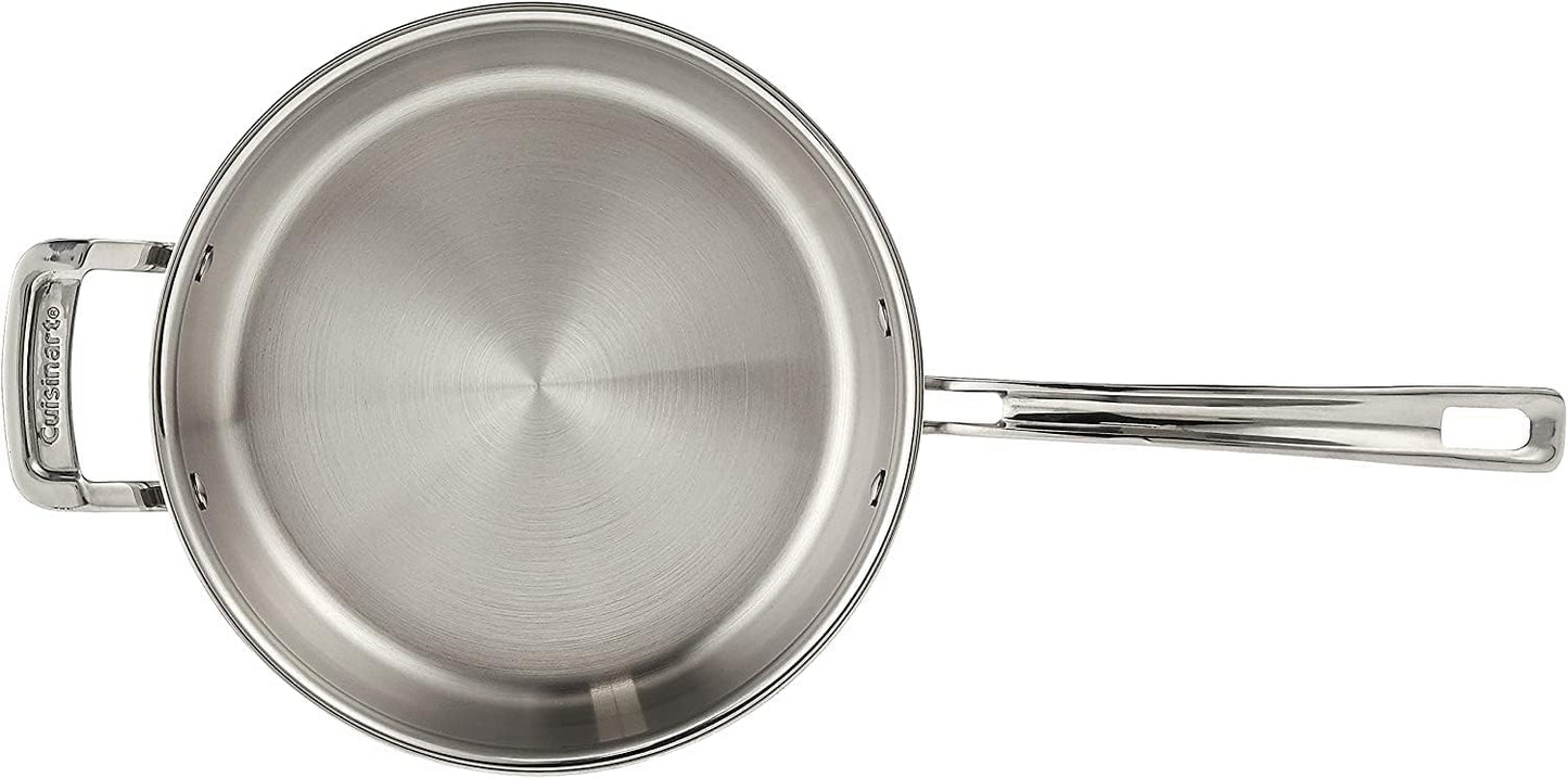 Cuisinart MCP33-24HN MultiClad Pro Stainless 3.5-Quart Saute Pan with Helper Handle and Cover Skillet