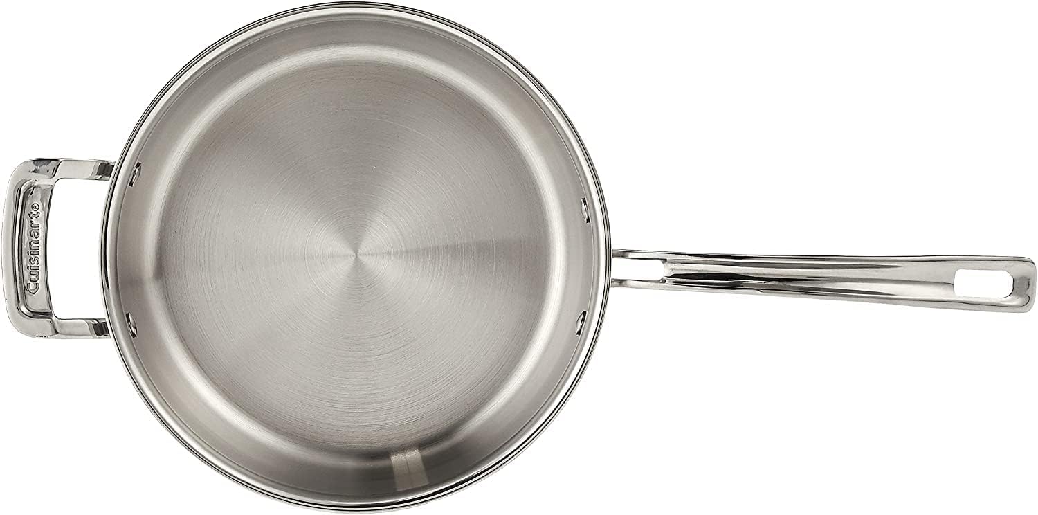 Cuisinart MCP33-24HN MultiClad Pro Stainless 3.5-Quart Saute Pan with Helper Handle and Cover Skillet
