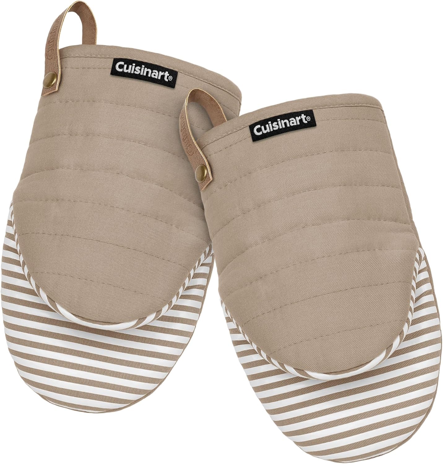 Cuisinart Mini Oven Mitts Set - 5.5" x 8" Heat-Resistant Kitchen Mitts with Non-Slip Silicone and Cotton Filling - Durable Cooking and Baking Gloves (Horizon)