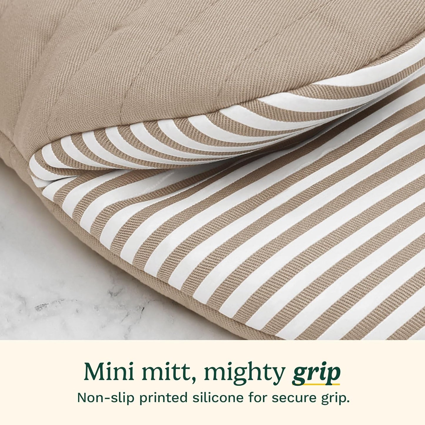 Cuisinart Mini Oven Mitts Set - 5.5" x 8" Heat-Resistant Kitchen Mitts with Non-Slip Silicone and Cotton Filling - Durable Cooking and Baking Gloves (Horizon)