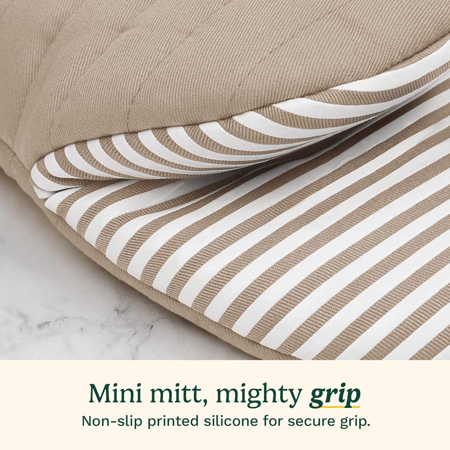 Cuisinart Mini Oven Mitts Set - 5.5" x 8" Heat-Resistant Kitchen Mitts with Non-Slip Silicone and Cotton Filling - Durable Cooking and Baking Gloves (Horizon)