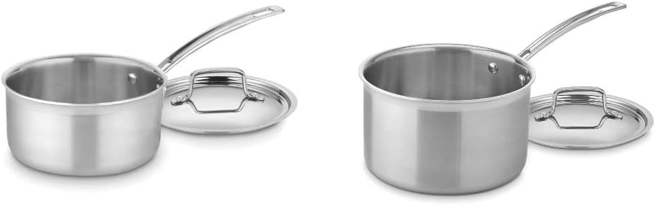 Cuisinart MultiClad Pro Stainless Steel Saucepan Set with Covers - 2-Quart & 4-Quart Sizes