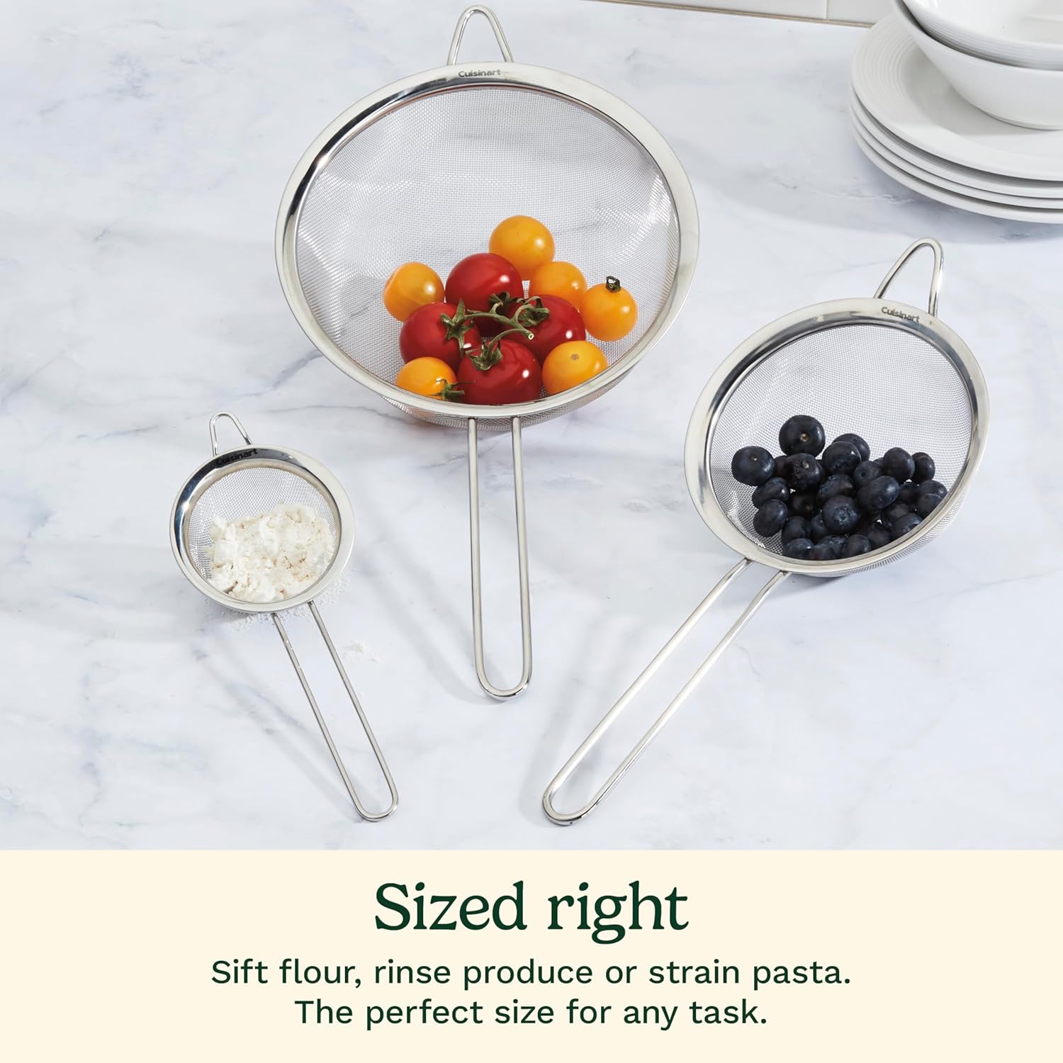 Cuisinart Silver Mesh Strainer Set, 3-Piece, CTG-00-3MS