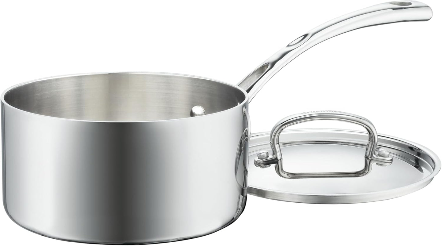 Cuisinart Tri-Ply Stainless Steel Cookware Set - 10 Piece French Classic Collection in Silver