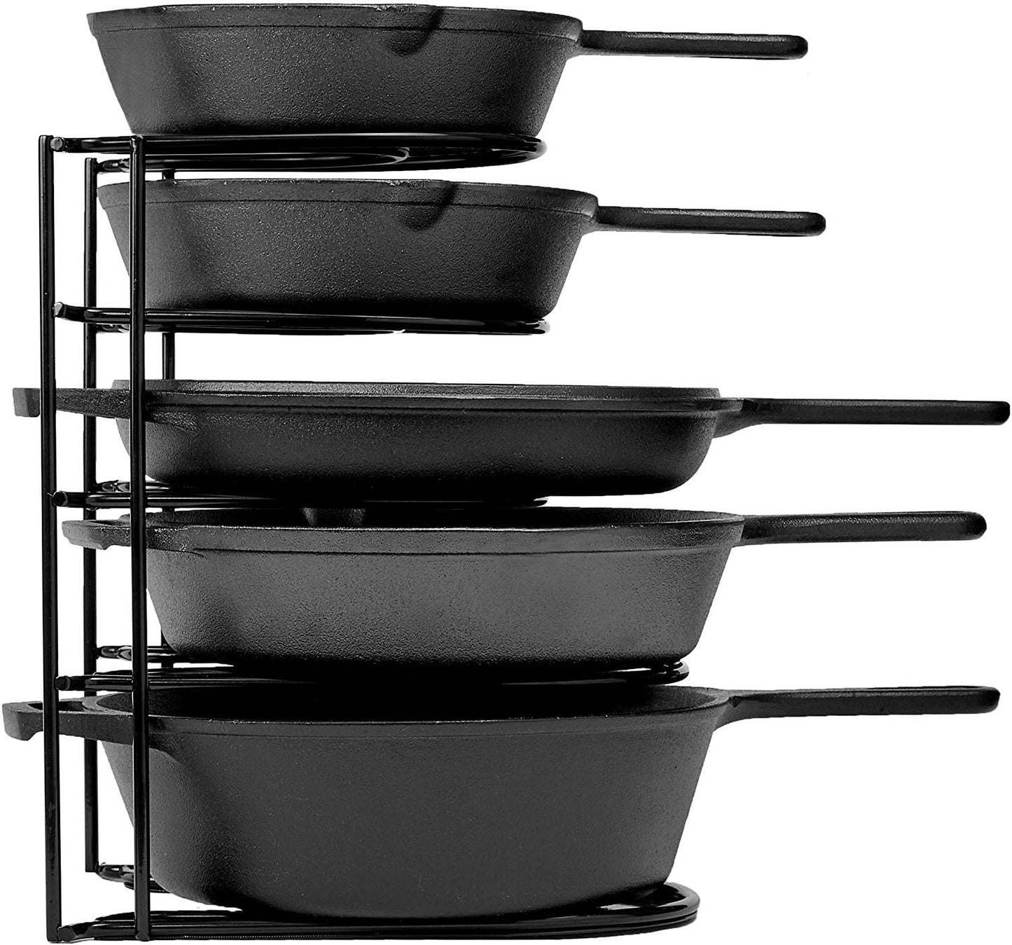 Cuisinel Cast Iron Double Skillet with Pan Rack Organizer - 2-In-1 Multi Cooker with Pre-Seasoned Oven Cookware for Indoor/Outdoor Use