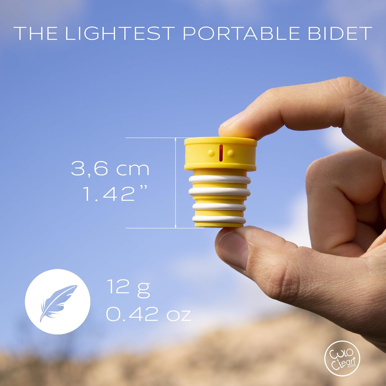 CuloClean Portable Bidet for Toilet, Travel, Camping - Compatible with Any Plastic Bottle - Sanitary and Discreet - Backcountry Bidet Nozzle