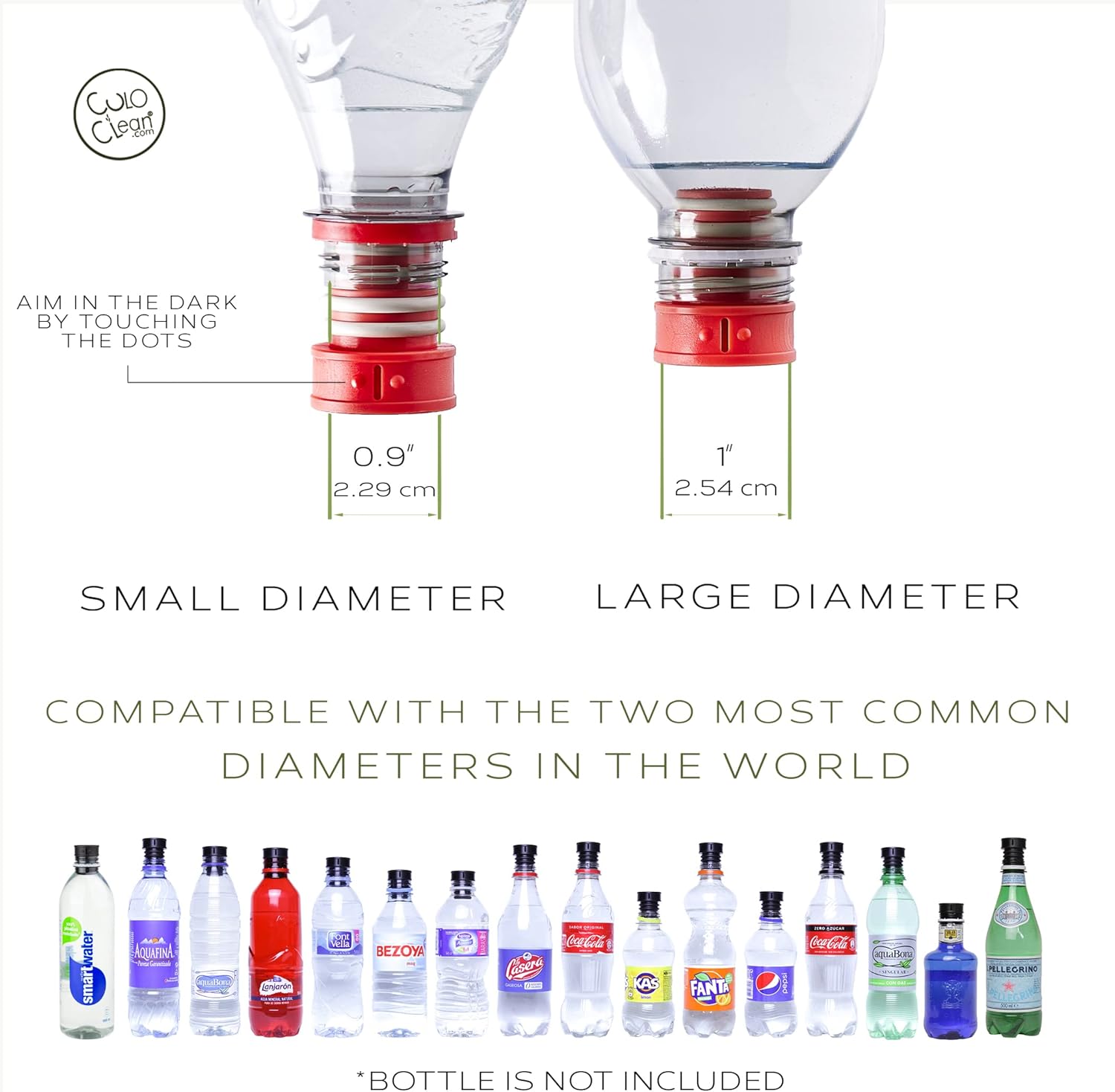 CuloClean Portable Bidet: Sanitary, Travel-Friendly Backcountry Nozzle with Glow in The Dark Feature