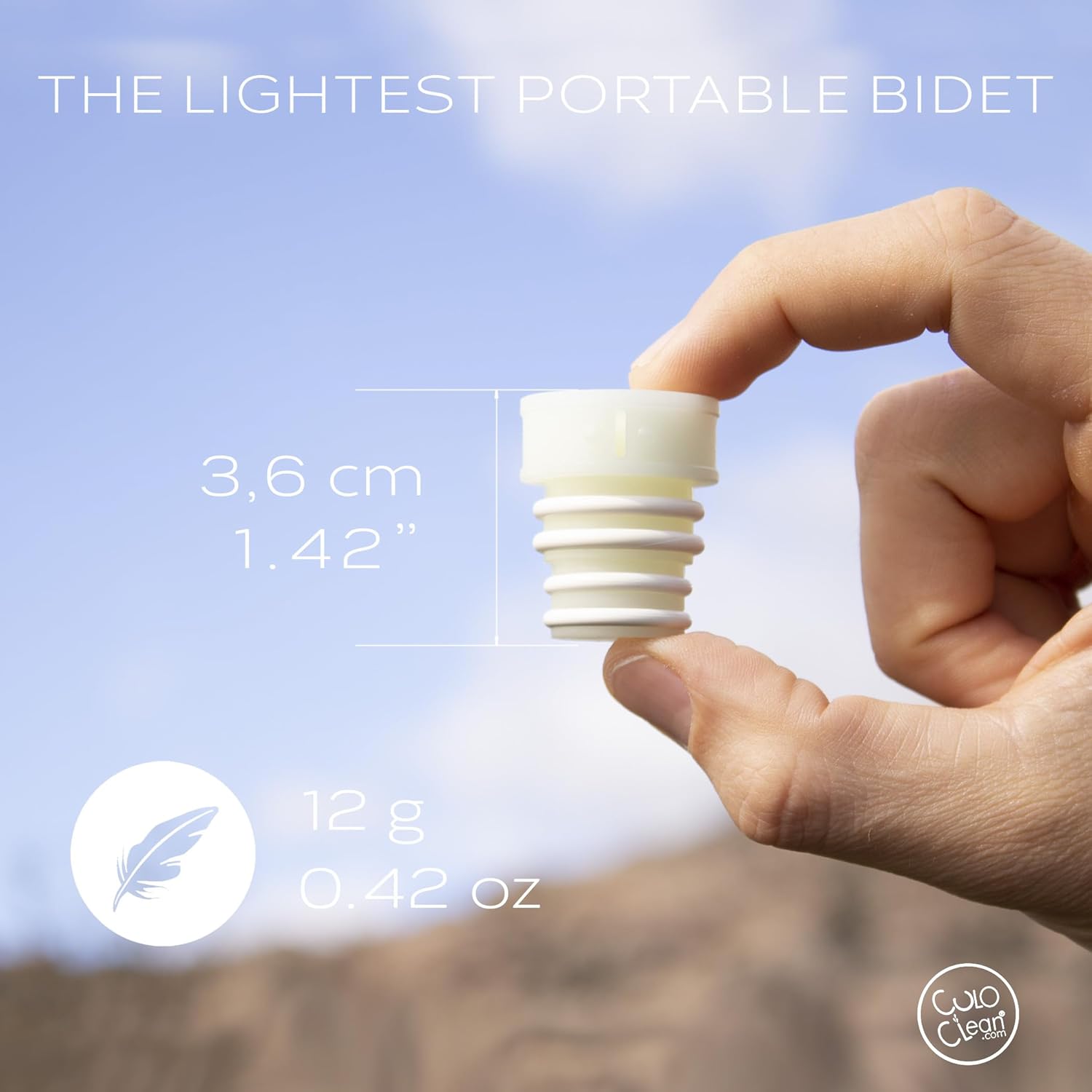 CuloClean Portable Bidet: Sanitary, Travel-Friendly Backcountry Nozzle with Glow in The Dark Feature