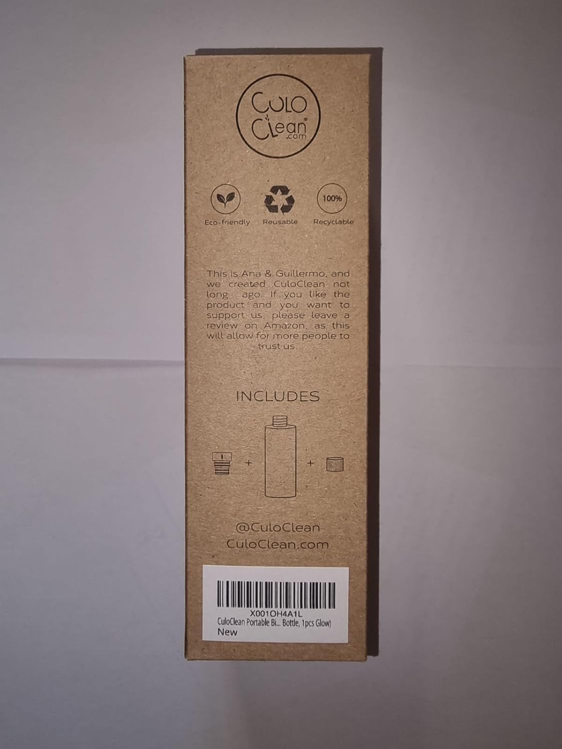 CuloClean Portable Bidet Spray for Toilet or Travel - Handheld Peri Bottle for Men and Women - Glow in The Dark - Bath Essentials