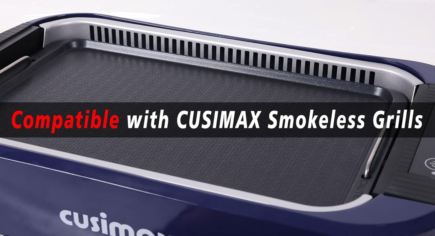 Cusimax Smokeless Grill Stove Top Griddle Plate - Non-Stick Aluminum Pancake Griddle Pan, Dishwasher Safe - 14.96" x 8.66