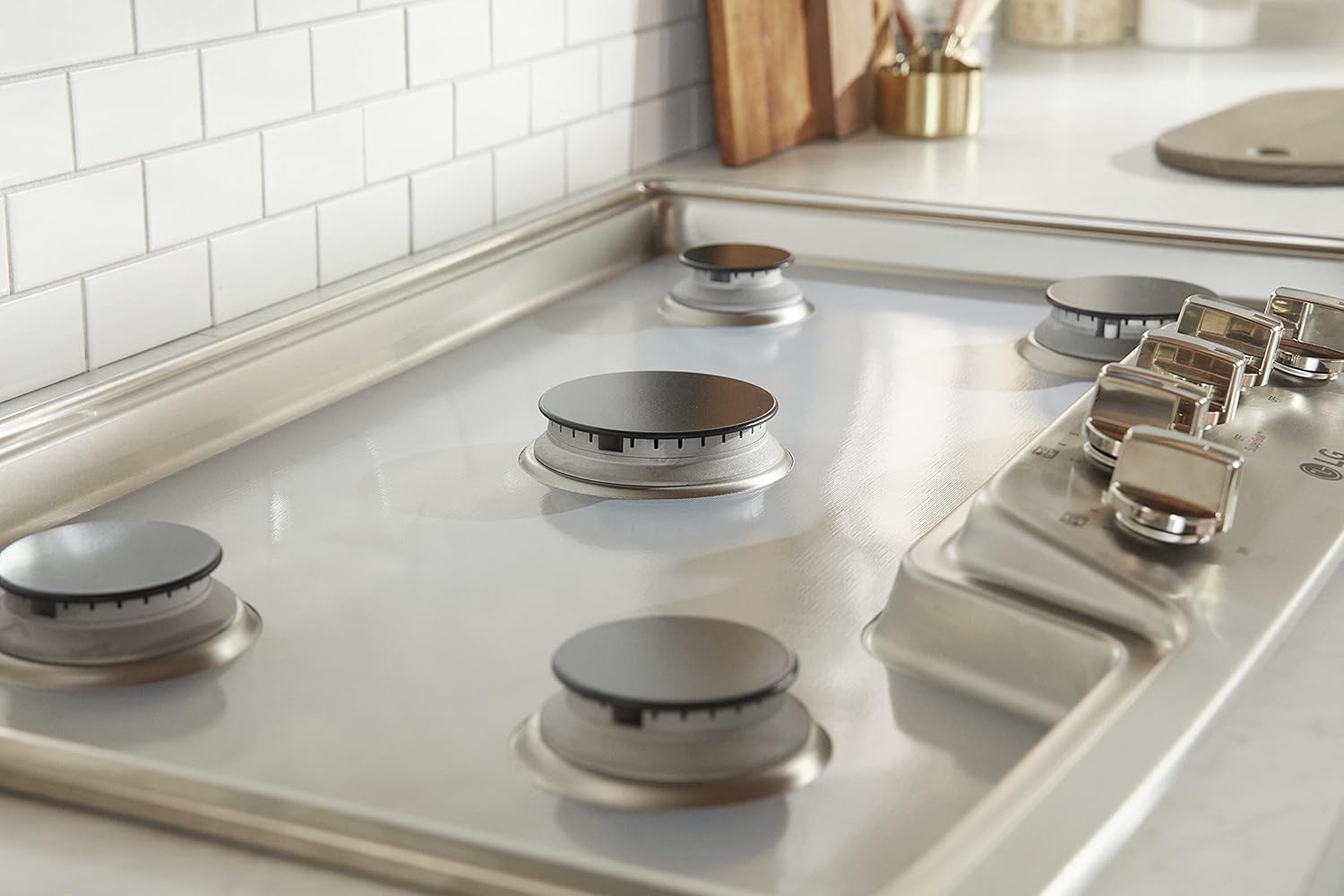 Custom Designed StoveGuard USA-Made Gas Stove Top Cover for Lite LG Gas Range - Precision Cut Model LRGL5823S