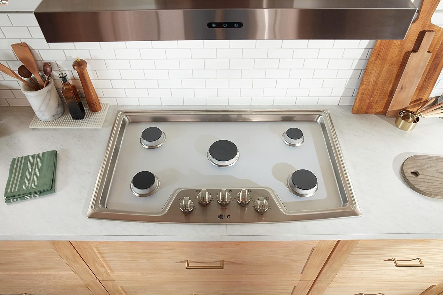 Custom Designed StoveGuard USA-Made Gas Stove Top Cover for Lite LG Gas Range - Precision Cut Model LRGL5823S