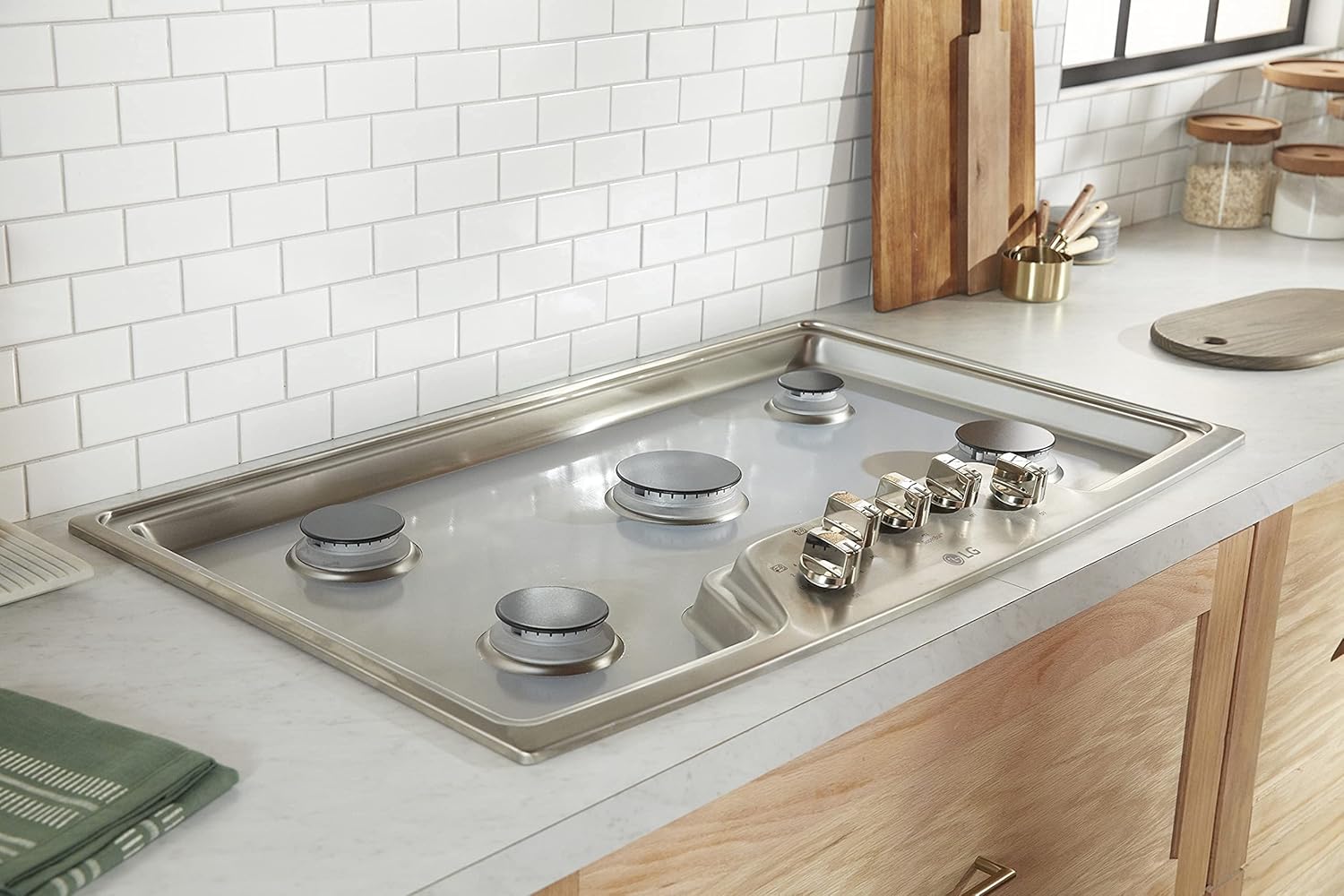 Custom Designed StoveGuard USA-Made Gas Stove Top Cover for Lite LG Gas Range - Precision Cut Model LRGL5823S