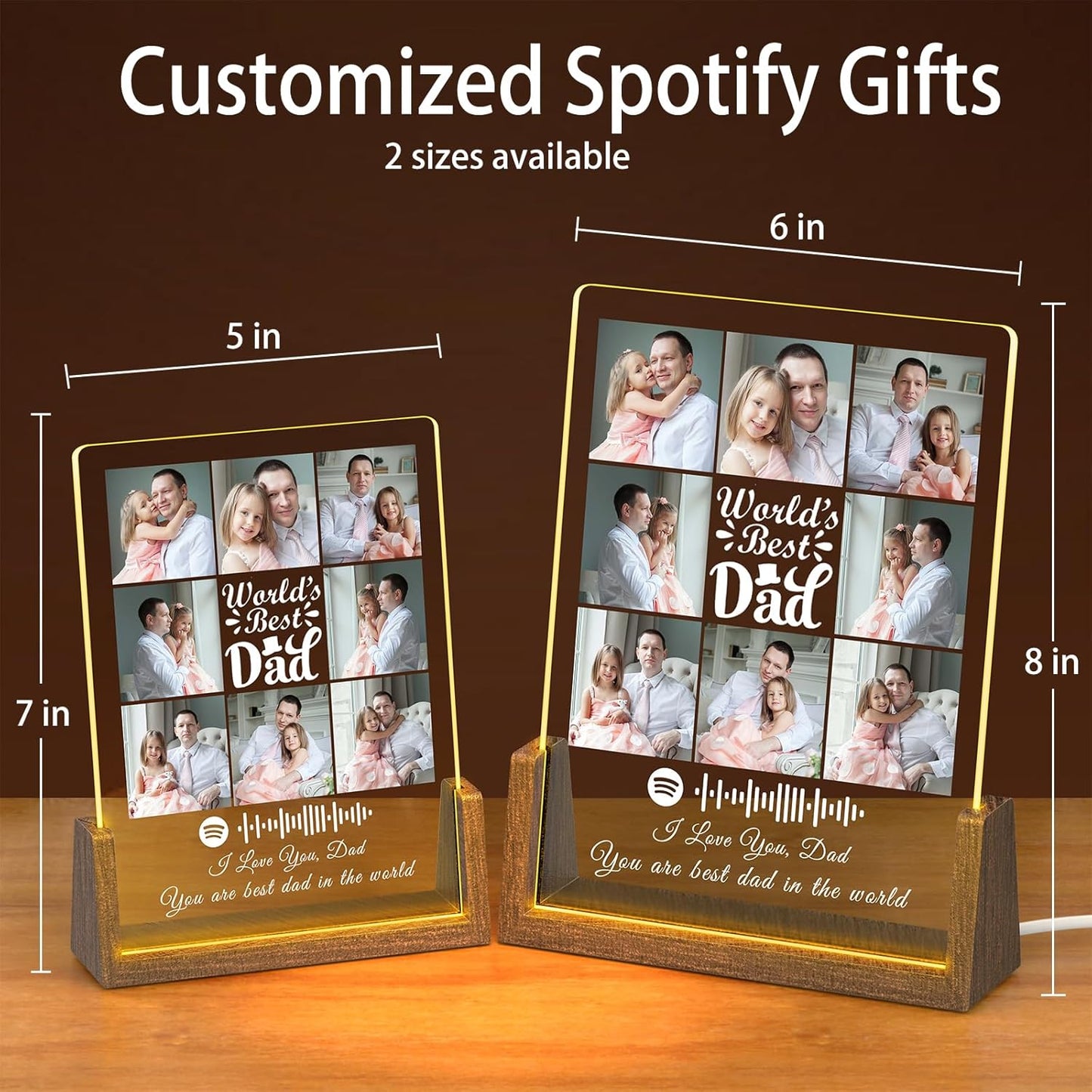 Customized Spotify Plaque: Personalized Father's Day Gift for Dad with Photos - Birthday Gift for Best Dad Ever from Daughter or Son